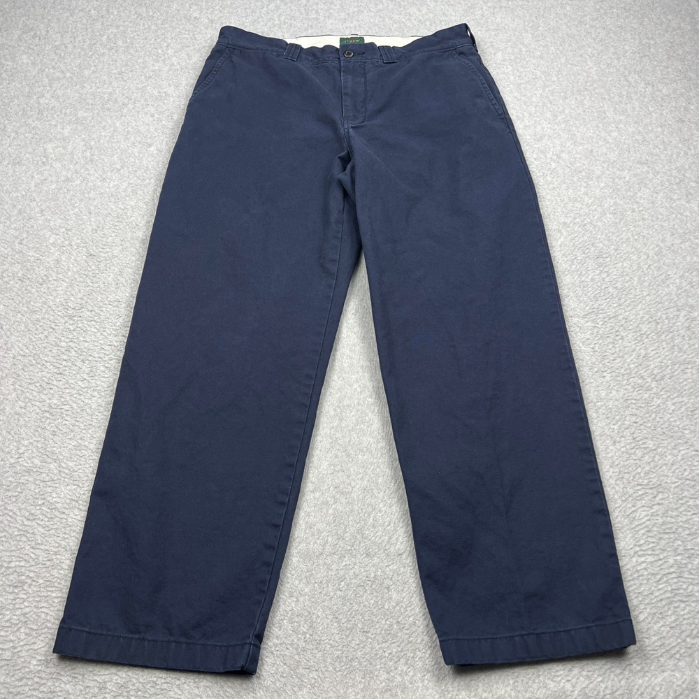 J.Crew Oarsman Trousers Men's 34x30* Blue Classic Fit Canvas Chino Preppy Pants